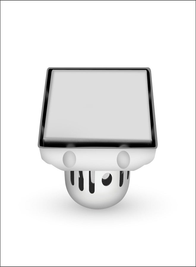 Sanjay Chilly SS Floor Drain with Cockroach Trap for Bathroom 21mm Marble Insert Floor Drain Cover Jali Reversible Marble Drainer Kitchen Sink Washbasin Hair Catcher Marble Drainer Silver 4 x 4 INCH - Image 3